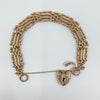 Vintage 9ct Rose Gold 4 Bar Gate 8” Bracelet 375 (London 1987) 19.7g