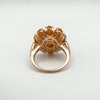 Huge Rose Gold on Silver Peach Moonstones Cluster Ring Size N  