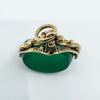 Vintage 9ct Gold Green Chrysoprase Fob Pendant / Charm (London 1980)