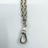 Vintage Sterling Silver 32” Belcher Links Chain & Swivel Dog Clip 925 17g