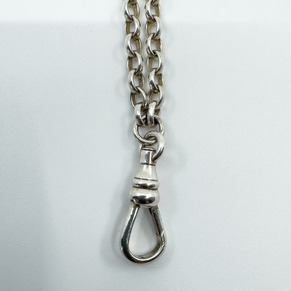 Vintage Sterling Silver 32” Belcher Links Chain & Swivel Dog Clip 925 17g