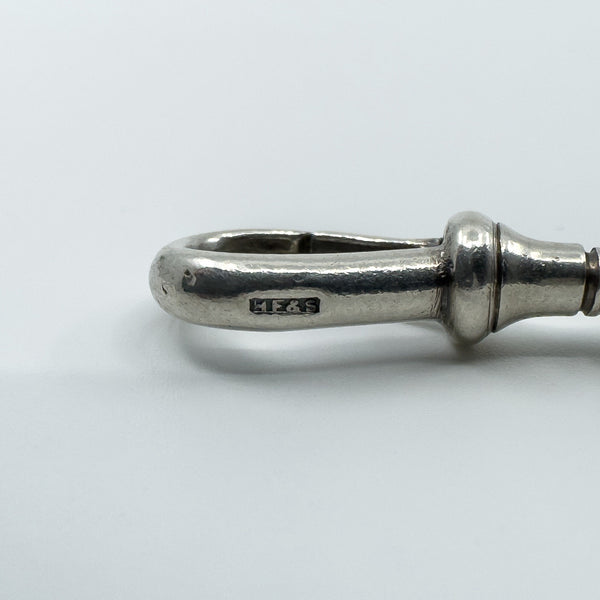 Antique Chunky Oval Links Bracelet with Dog Clip & T-Bar 925 31g