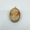 Vintage Sterling Silver Carved Shell Cameo Brooch / Pendant 925