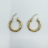 Vintage 14ct Gold Small Chunky Twisted Hoop Earrings 375