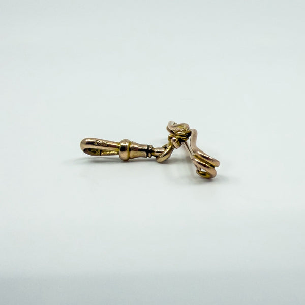 Antique 9ct Rose Gold Brooch & Dog Clip Connector Extender / Pendant / Charm 375