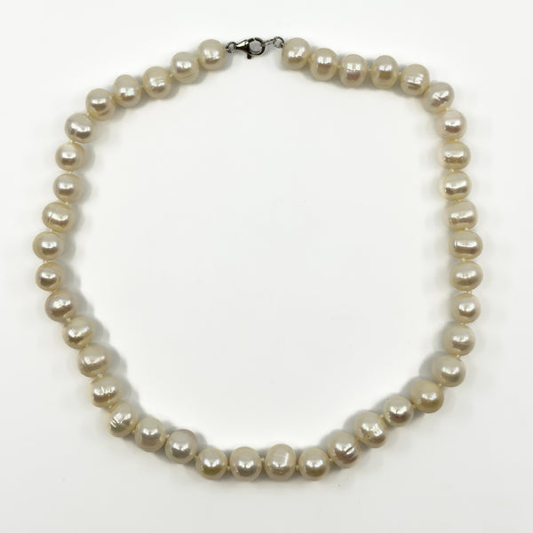 New Sterling Silver Chunky Baroque Freshwater Pearl 17.5" Necklace 925