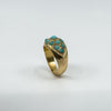 Antique 14ct Rose Gold Turquoise Bombe Ring Size M 