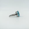 Chunky Sterling Silver 14ct Blue Topaz Ring Size U 925