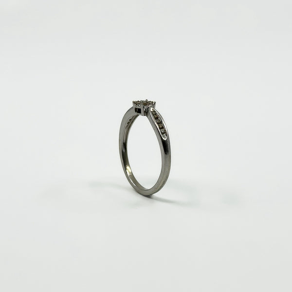 9ct White Gold Diamond Engagment Ring 375 Size L