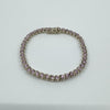 Sterling Silver 4.30ct Pink CZ Tennis 7.5” Bracelet 925