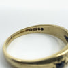 Vintage 9ct Gold Diamond & Sapphire Starburst Ring Gypsy Band Size O London 1978