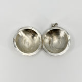 Vintage Sterling Silver Large Chunky Round Photo Locket 925 