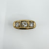 Chunky Vintage 9ct Gold 1.30ct Starburst Diamond Trilogy Ring Gypsy Band Size U