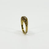 Antique 18ct Gold 0.32ct Diamond Boat Ring 750 Size N (Birm 1914)