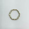 9ct White & Yellow Gold Two Tone Twisted Hexagonal Full Band Ring 375 Size L - M