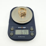 Antique 9ct Rose Gold Double Snake Diamond & Garnet Ring Size U (Chester 1909)