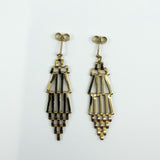 Large Vintage 9ct Gold 4 Bar Gate Drop Earrings 375