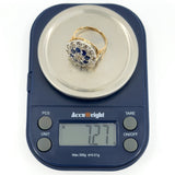 Antique Edwardian 14ct Gold Rose Cut Diamond & Sapphire Bombe Ring 585 Size O P
