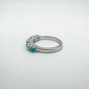 Pearl & Turquoise Half Hoop Band Ring in Sterling Silver Size K - L
