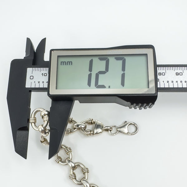 Chunky Oval Hoops & Links 7.5” Bracelet 925 28g