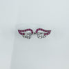 New Sterling Silver Ruby Double Angel Wings Ring 925 Size N - O