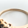 New Cognac Diamond Boat Ring Rose Gold Vermeil overlay in Sterling Silver