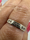 Vintage 9ct White Gold Paste Full Eternity Band / Ring Size M 