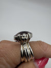 Huge Chunky Sterling Silver Amethyst Ring 925 Size M