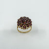 Large Vintage 9ct Gold Garnet Cocktail Cluster Ring Size L