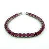 7.5" Sterling Silver 26ct Natural Ruby Tennis Bracelet 925