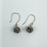 Sterling Silver Lovers Knot Drop Earrings on Shepherd Hooks 925