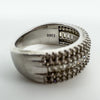 Chunky Sterling Silver CZ 5x Row Band Ring 925 Size O