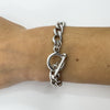 Sterling Silver Chunky Curb Links 7.5” Bracelet & T-Bar Toggle 925 36g