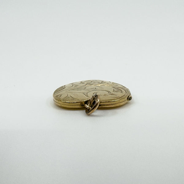 Vintage 9ct Gold Heart Locket Floral / Etched / Scroll Design Engraving 375 5.6g