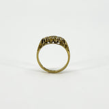 Antique 18ct Gold 0.32ct Diamond Boat Ring 750 Size N (Birm 1914)