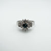 Vintage Sapphire & CZ Ring in Sterling Silver Size M 
