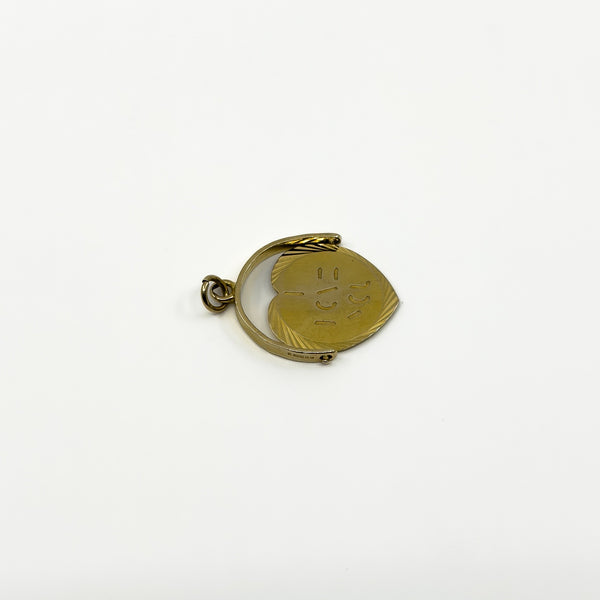 Large Vintage 9ct Gold Spinning I LOVE YOU Fob / Pendant 375 (London 1974)