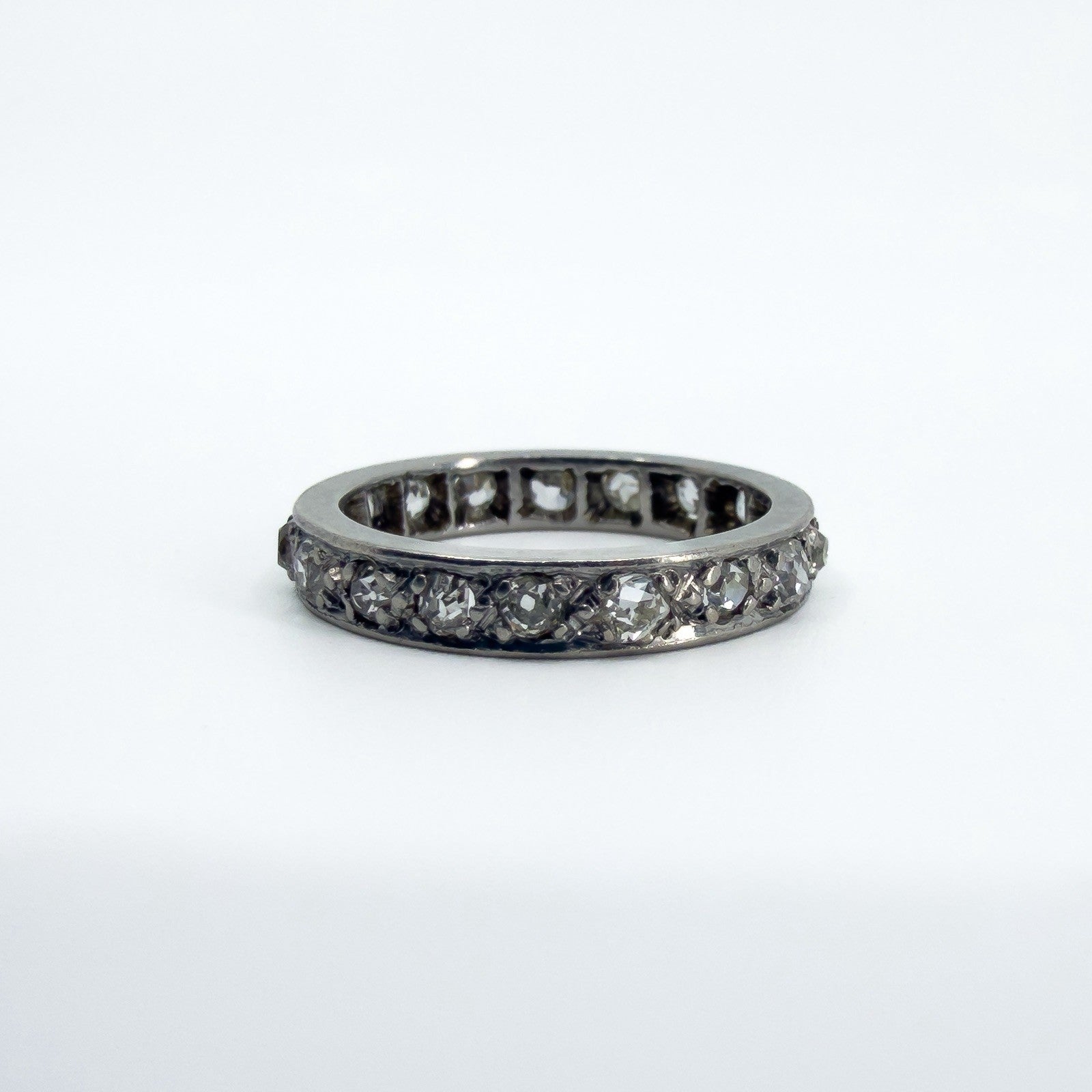 Antique Platinum Old Cut Diamond Full Eternity Band / Ring 950 Size J