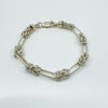 Vintage Sterling Silver Byzantine & Bar Links 7.5” Bracelet 925 13g