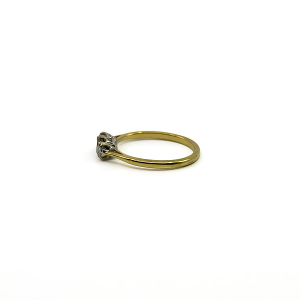 Vintage 18ct Gold 0.30ct Diamond Trilogy Ring 750 Size Q