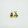 4ct Yellow CZ Solitaire Stud Earrings in Sterling Silver 925