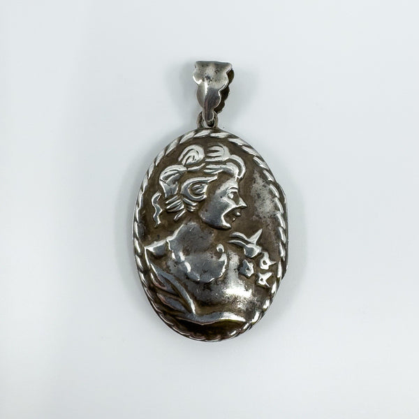 Vintage Sterling Silver  Double Sided Portrait Locket 925