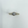 Vintage 18ct Gold & Platinum 0.20ct Diamond Solitaire Ring 750 Size N