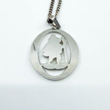 Large Vintage Sterling Silver St. Christopher Pendant & 18" Curb Chain 925