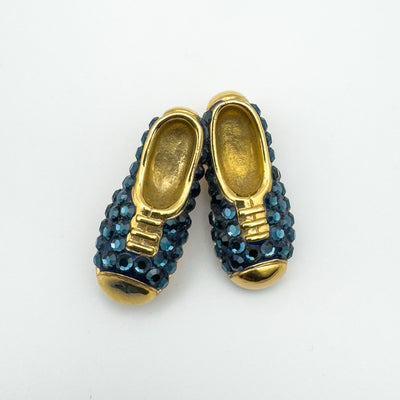 Large Blue Crystal Shoes Brooch by Suzanne Bjontegard