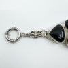 Unusal Sterling Silver Chunky Black Onyx 7.5" Bracelet 925