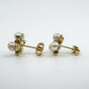 Vintage 9ct Gold Pearl Diamond & Sapphire Stud Earrings