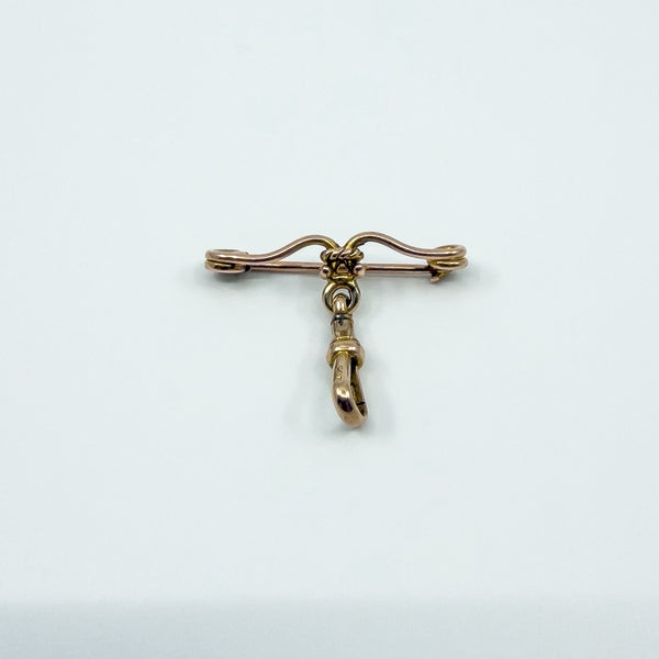 Antique 9ct Rose Gold Brooch & Dog Clip Connector Extender / Pendant / Charm 375