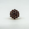 Large Vintage 9ct Gold Garnet Cocktail Cluster Ring Size L