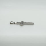 9ct White Gold 0.60ct CZ Christian Cross Pendant / Charm 375